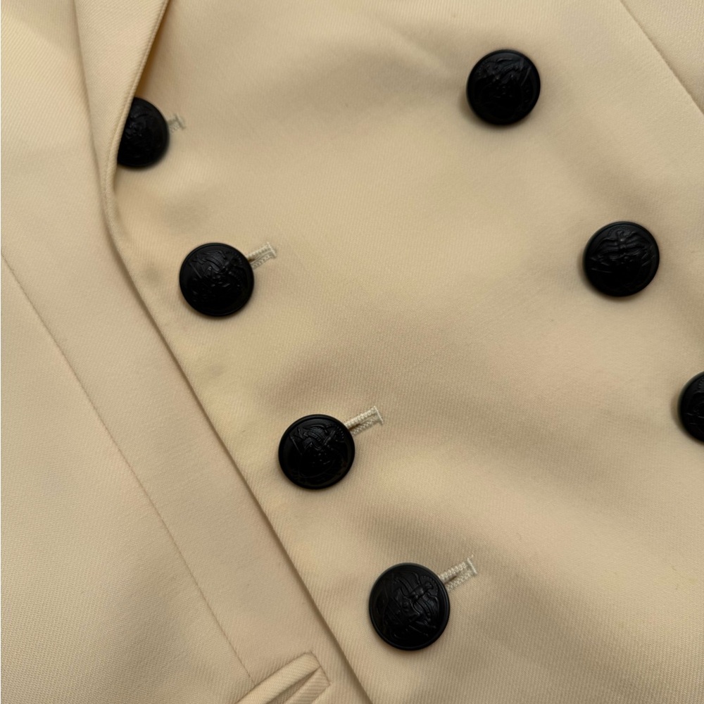 Ralph Lauren Made in Italy Ivory Double-Breasted Jacket Women’s Size 8 - Picture 10 of 13
